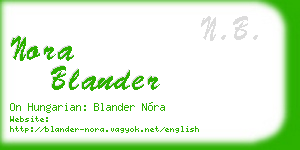nora blander business card