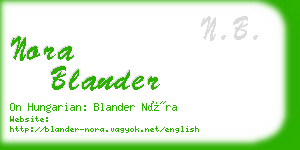 nora blander business card